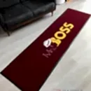 Bordo zeminli sarı logolu paspas P4932